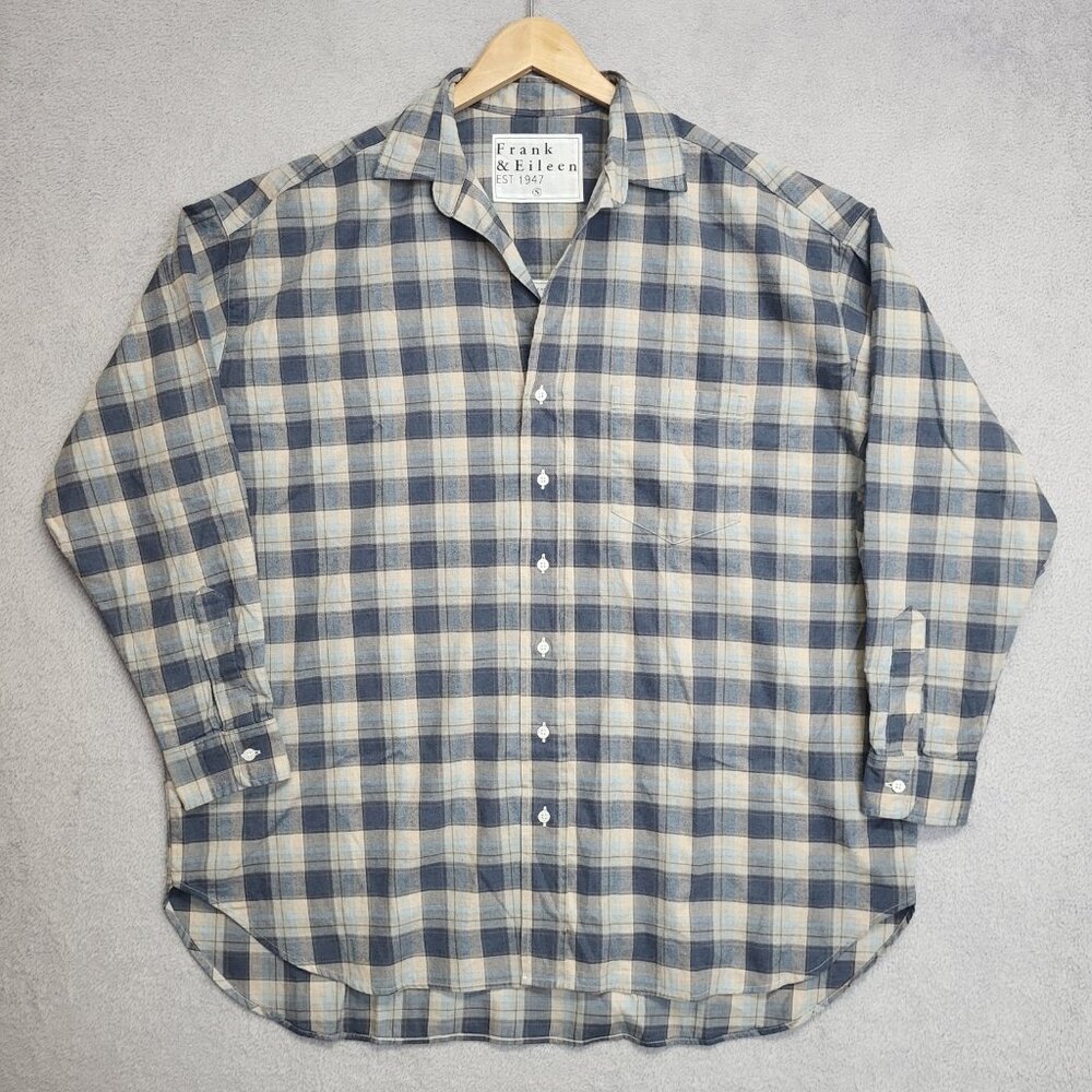 Frank & Eileen Shirley Plaid Oversized Button-Up Shirt Womens Size Small